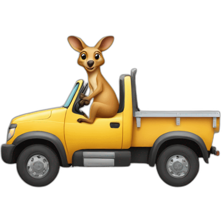 Kangaroo driving a truck emoji