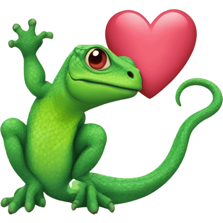 lizard with heart emoji