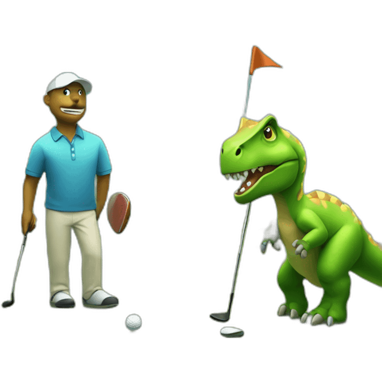 dinosaurs playing golf emoji