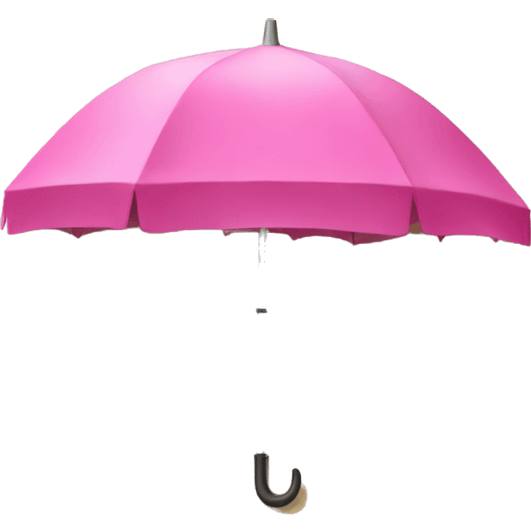 Pink umbrella on the beach emoji