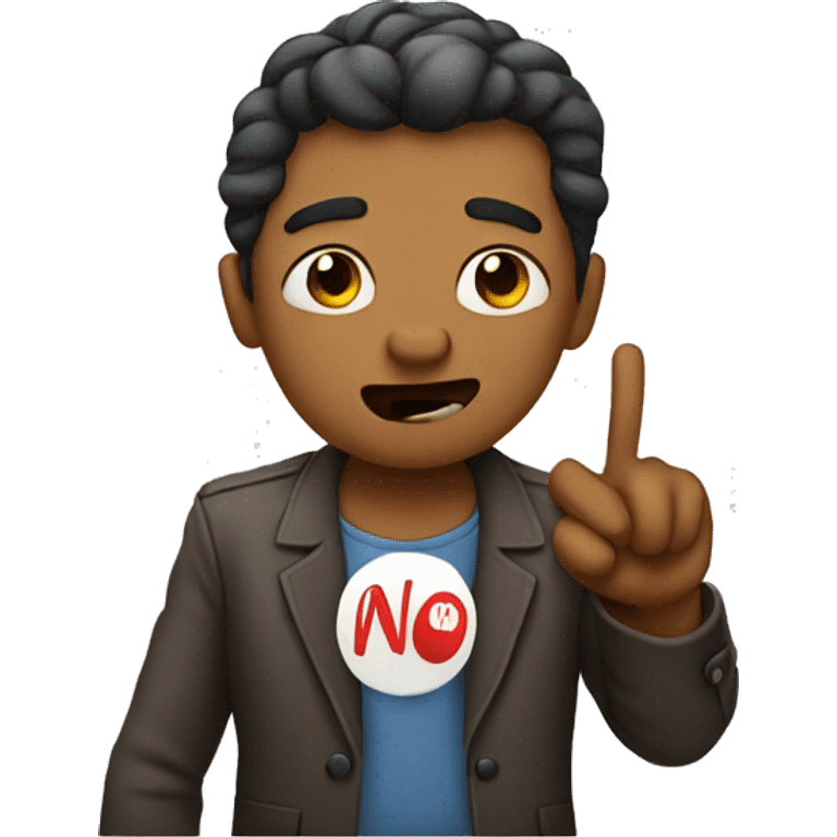 Man saying no with finger emoji