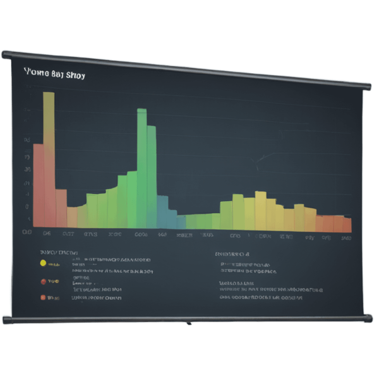 person presenting data chart to audience on screen emoji