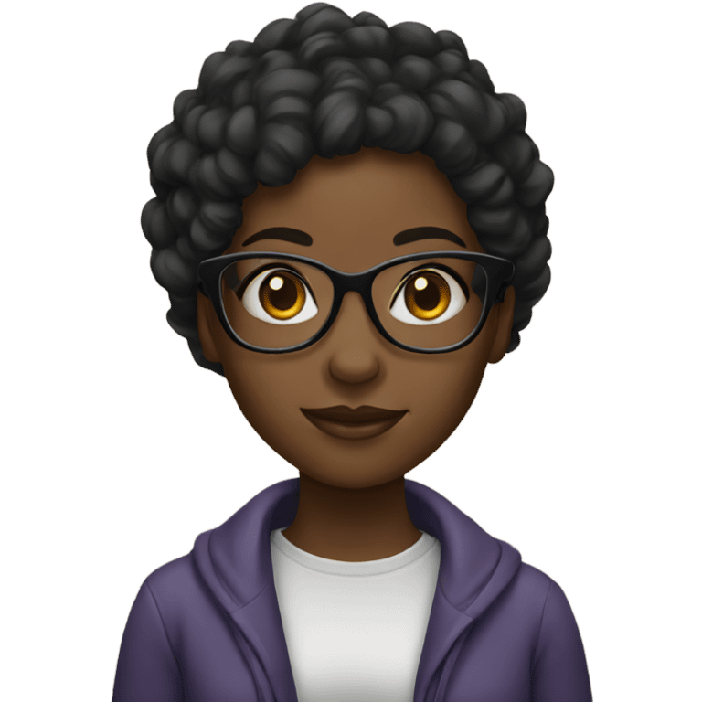 Black girl with glasses  emoji