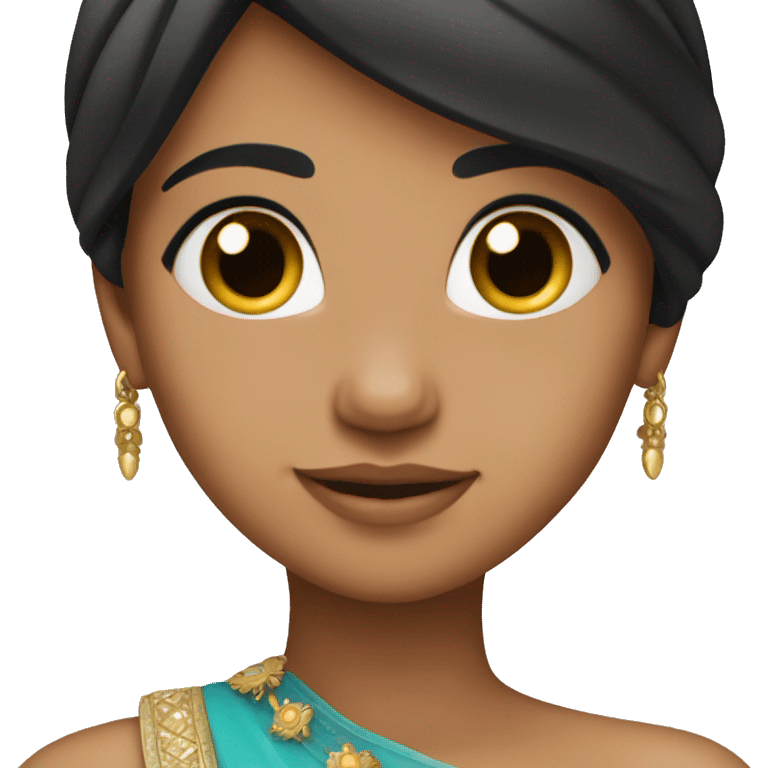 iPhone-style princess emoji with Indian girl pretty skintone black hair emoji