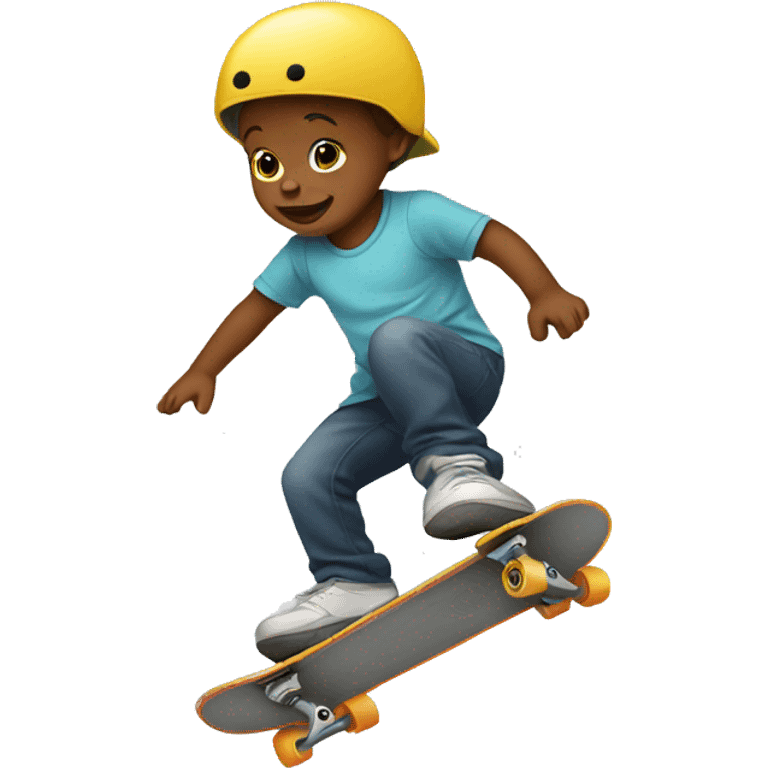 Baby skateboarding emoji