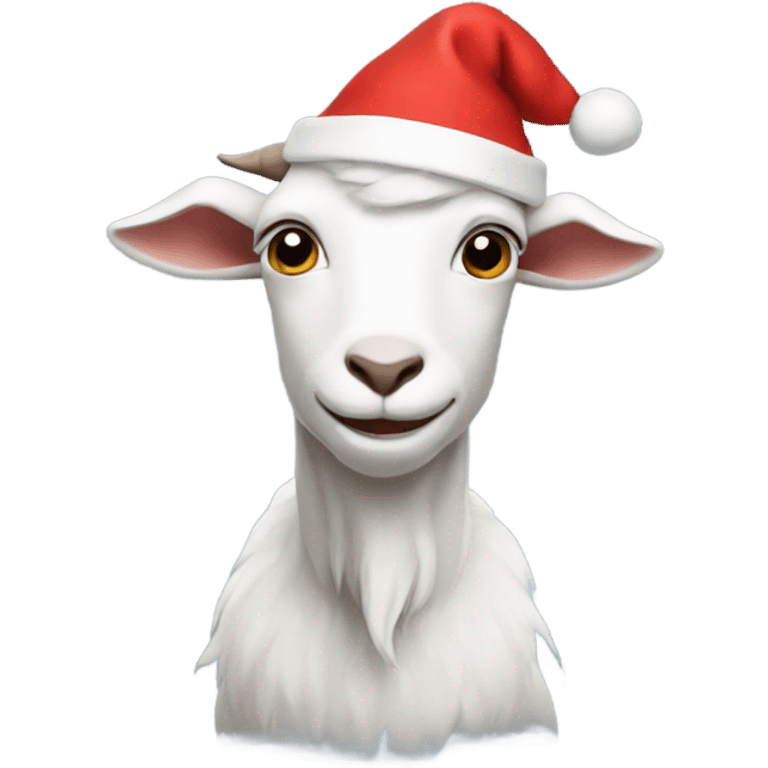 Goat with Santa hat emoji