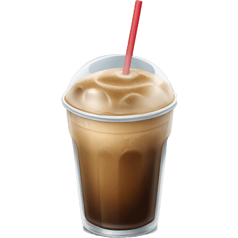 Ice coffee in a glass cup with a metal staw emoji