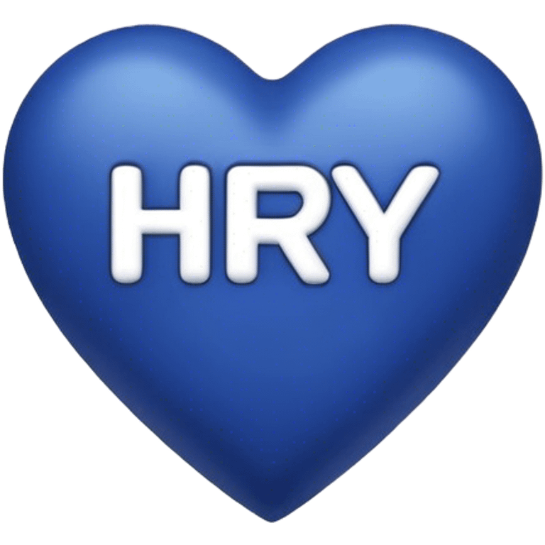 Dark blue heart with the words Hi Ry in the middle  emoji