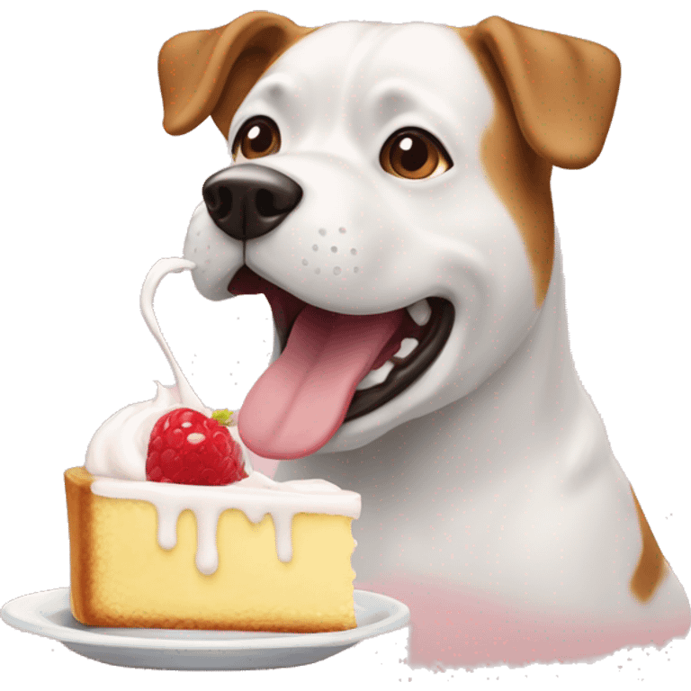 Chien qui mange une crème glacée emoji