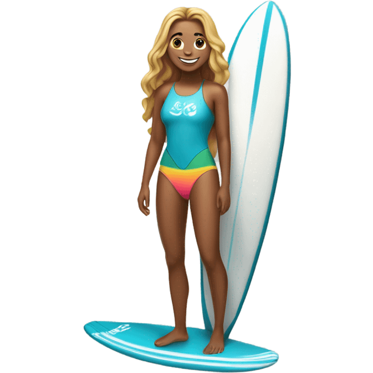 Surfer girl emoji