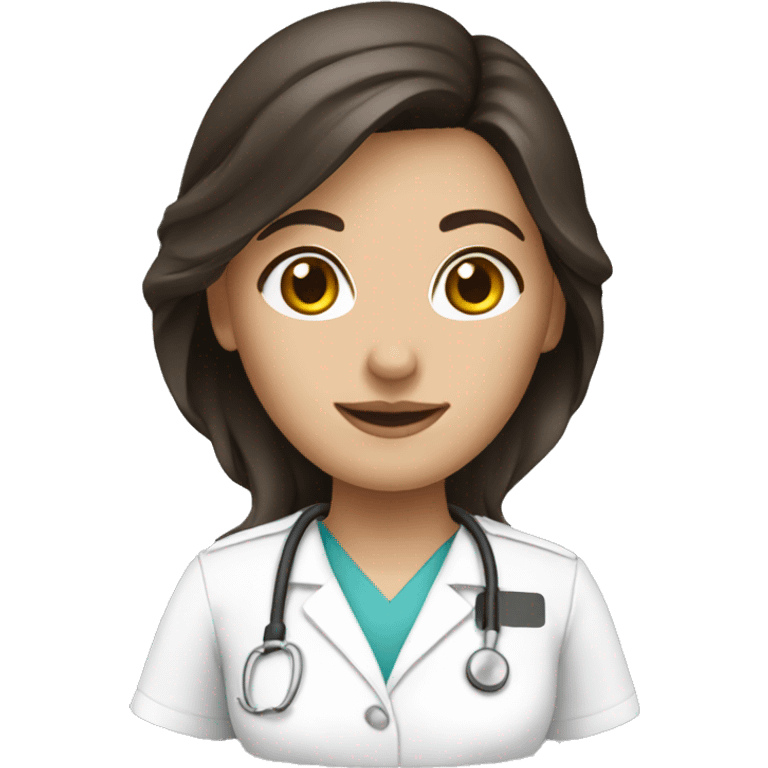 Brunette nurse emoji