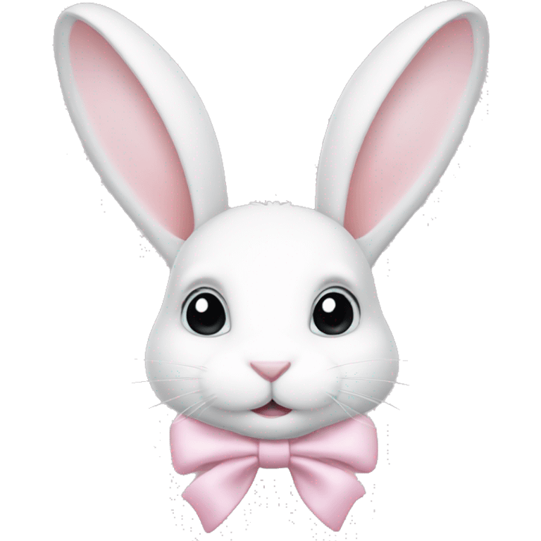 White bunny with light pink bows on each ear emoji