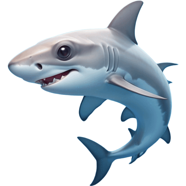 Cinematic Cute Hammerhead Shark Portrait Emoji, Head tilted playfully and inquisitively, with a charming, distinctive hammer-shaped head and wide, expressive eyes on either side, a sleek, smooth body accented by gentle fin curves, Simplified yet irresistibly adorable features, highly detailed, glowing with a soft, inviting ocean glow, high shine, affectionate and lively, stylized with a touch of whimsical marine charm, soft glowing outline, capturing the essence of a mischievous yet endearing hammerhead that seems as if it could swim out of the screen into your heart! emoji