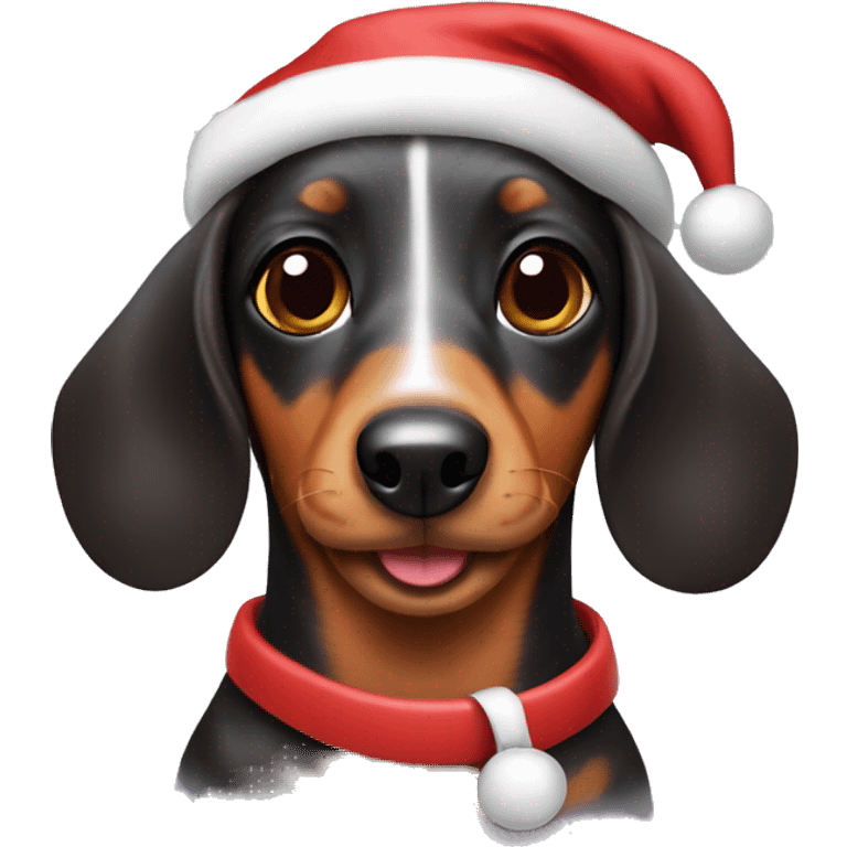 Sausage dog with a Christmas hat  emoji