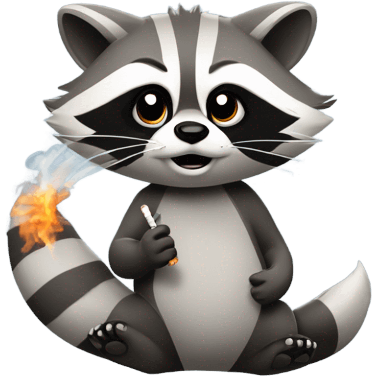 raccoon smoking a cigarette  emoji