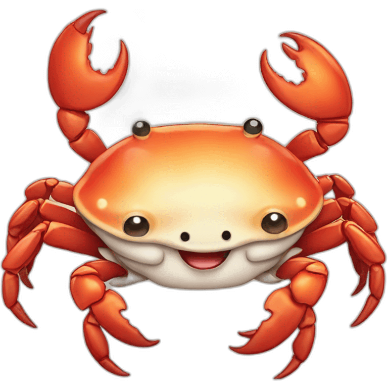 Happy cute crab comic manga style emoji