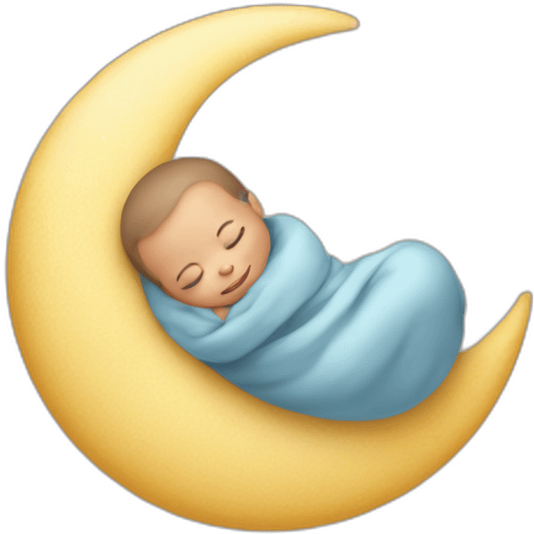 The newborn sleeps on the moon emoji