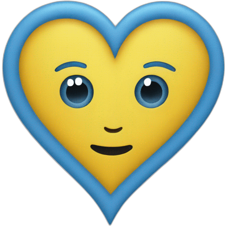 Yellow is a blue heart emoji