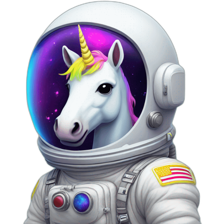 astronaut unicorn neon emoji