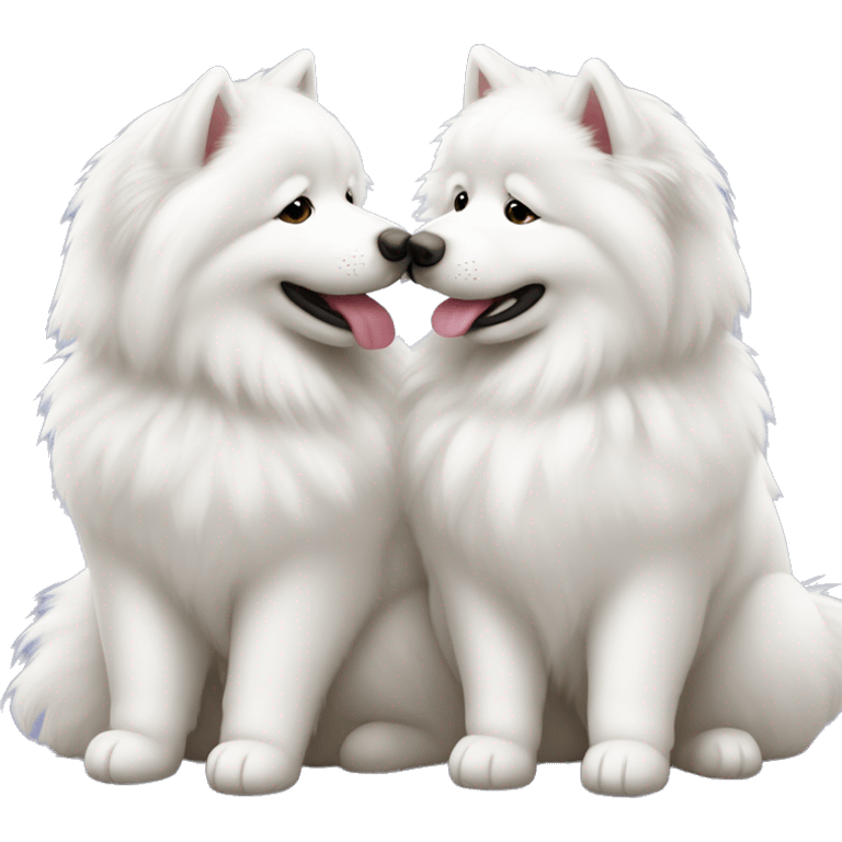 two-samoyeds-kissing emoji