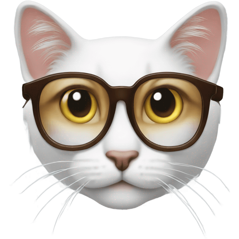 Katze trägt Brille  emoji