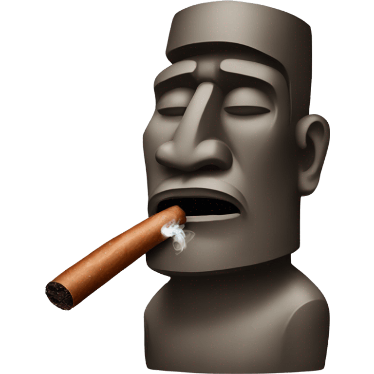 Easter Island head smoking a cigar emoji