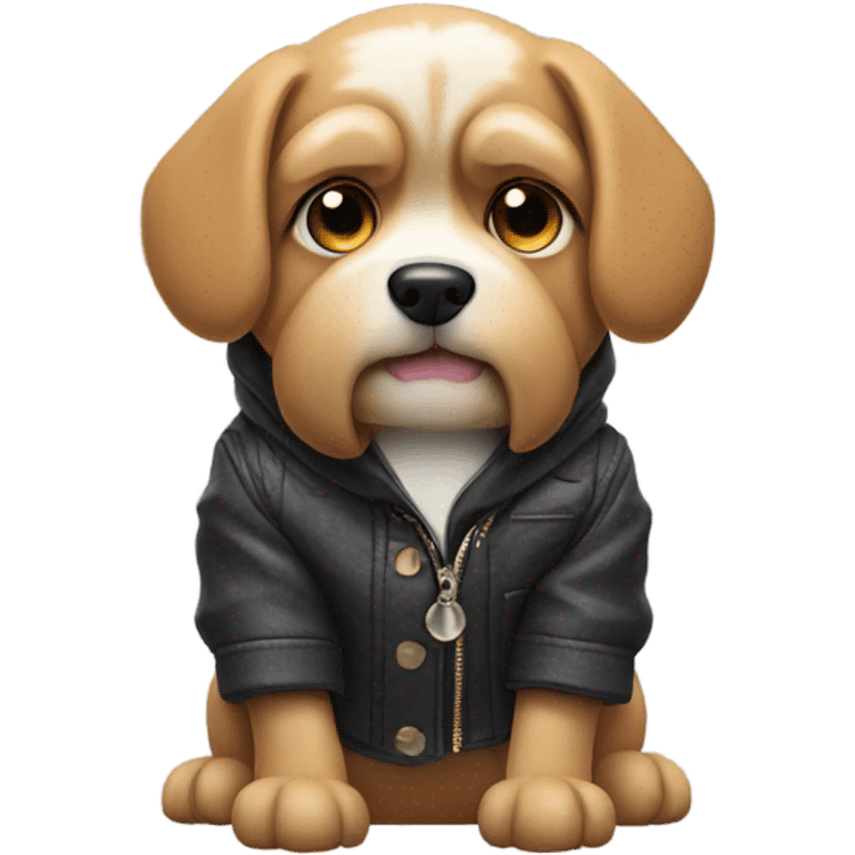 Dog with jacket  emoji