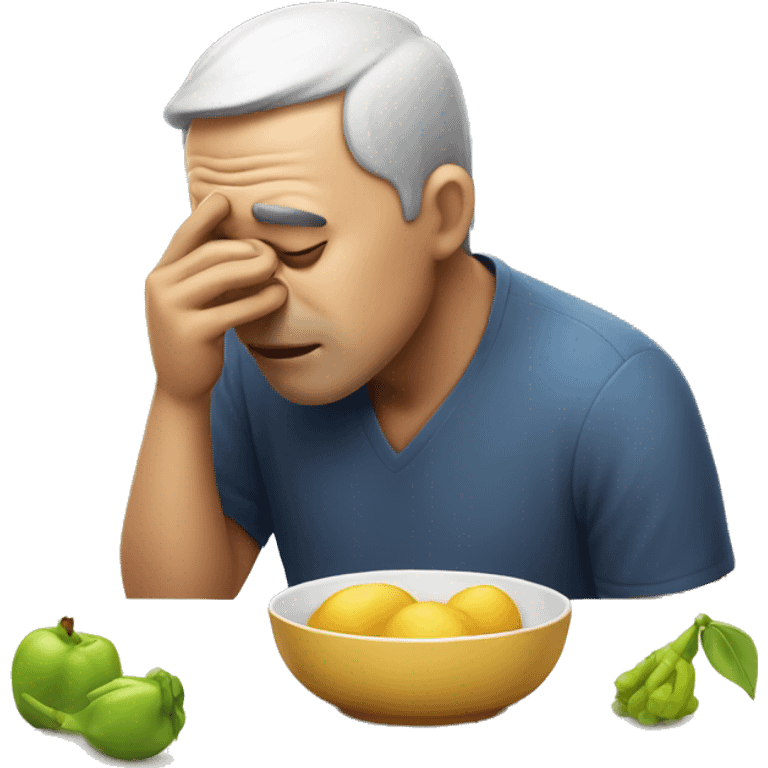 Man smelling table  emoji