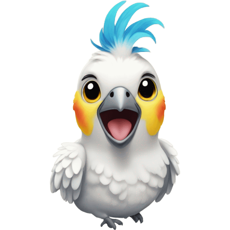 cockatiel bird happy emoji