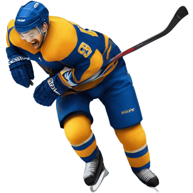 Hockey player falling emoji