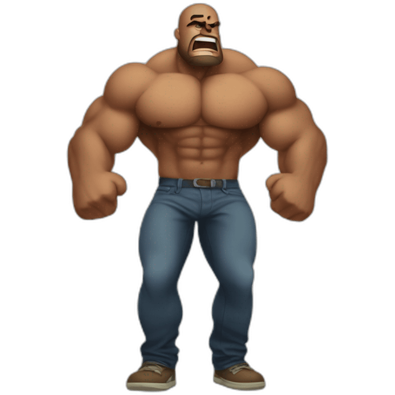 Big Buff guy beating up Children emoji