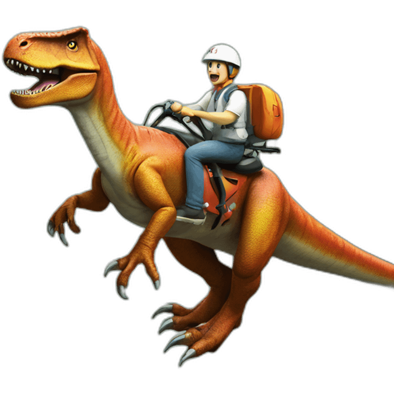 T-rex riding a jp23 emoji