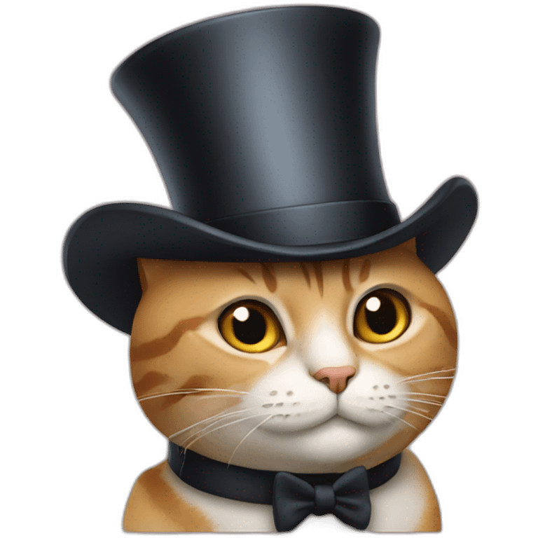 low detail cat with top hat emoji