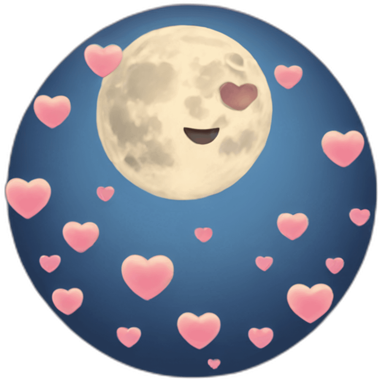 moon with hearts emoji