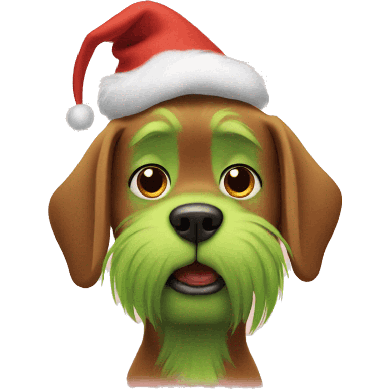 Dog with a grinch face emoji