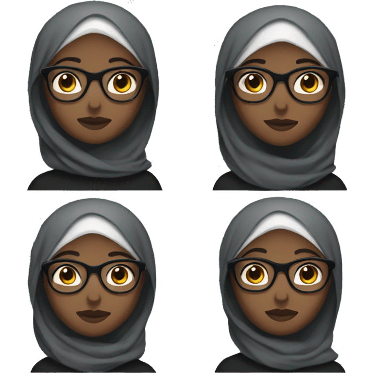 Hijab dark skin with glasses emoji