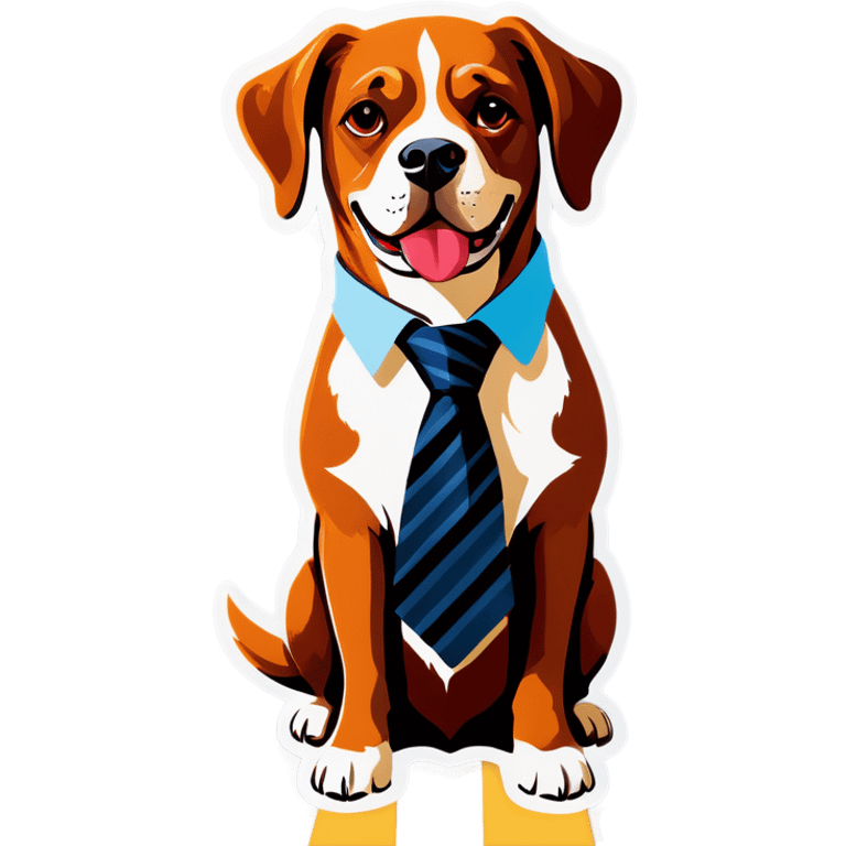 Dog wearing a tie emoji