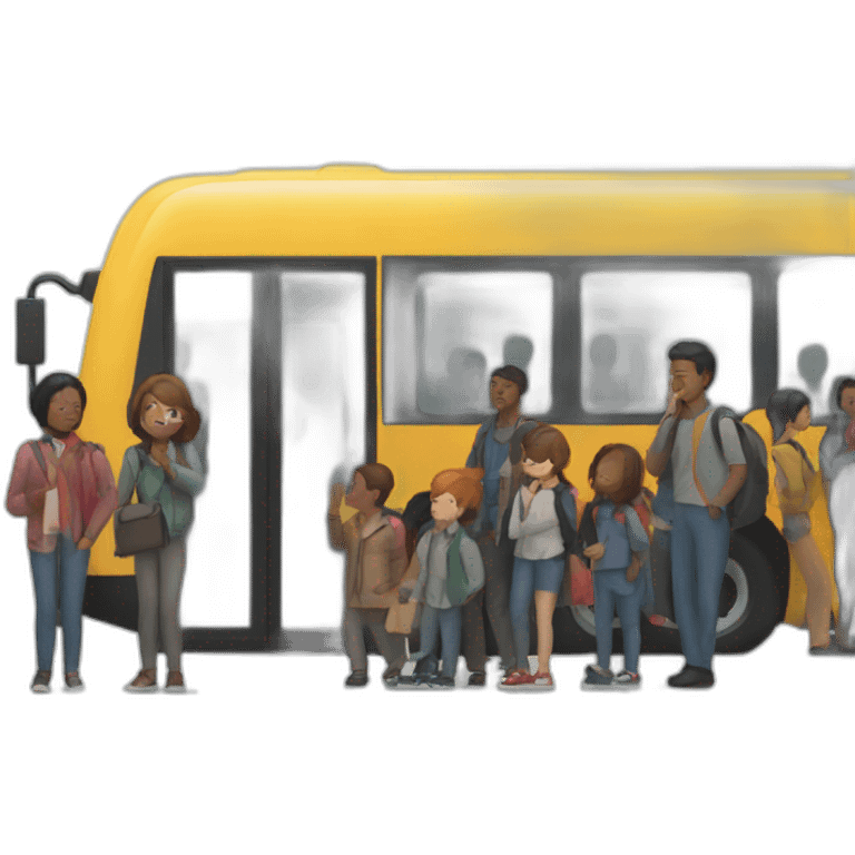 people waiting for bus emoji