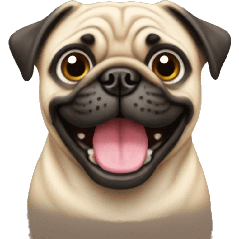 Happy pug emoji