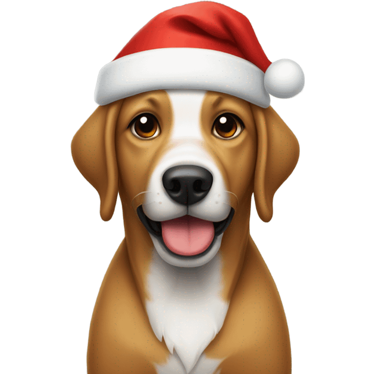 Dog wearing a Santa Claus hat emoji