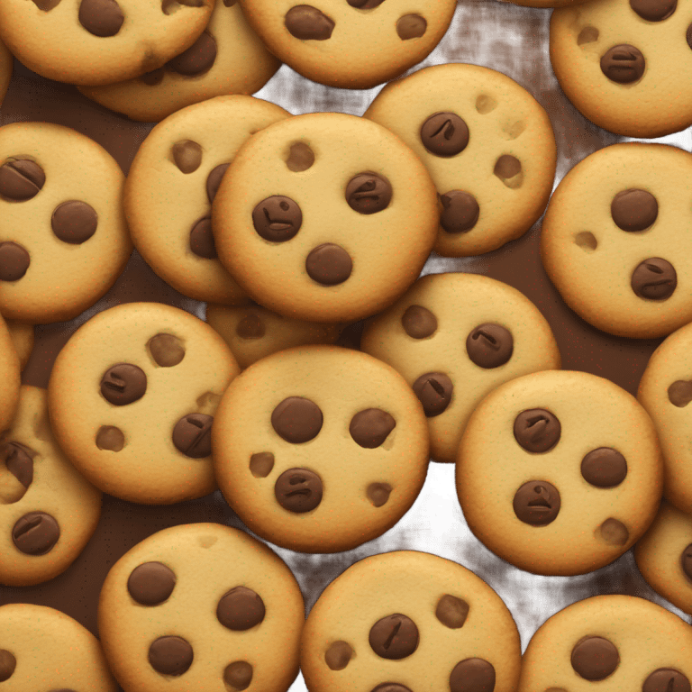 cookie with dollar signed chocolate drops emoji