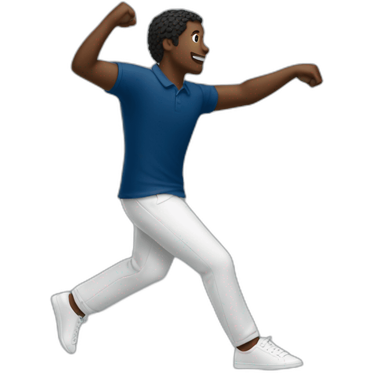 Black guy dancing using lacoste emoji