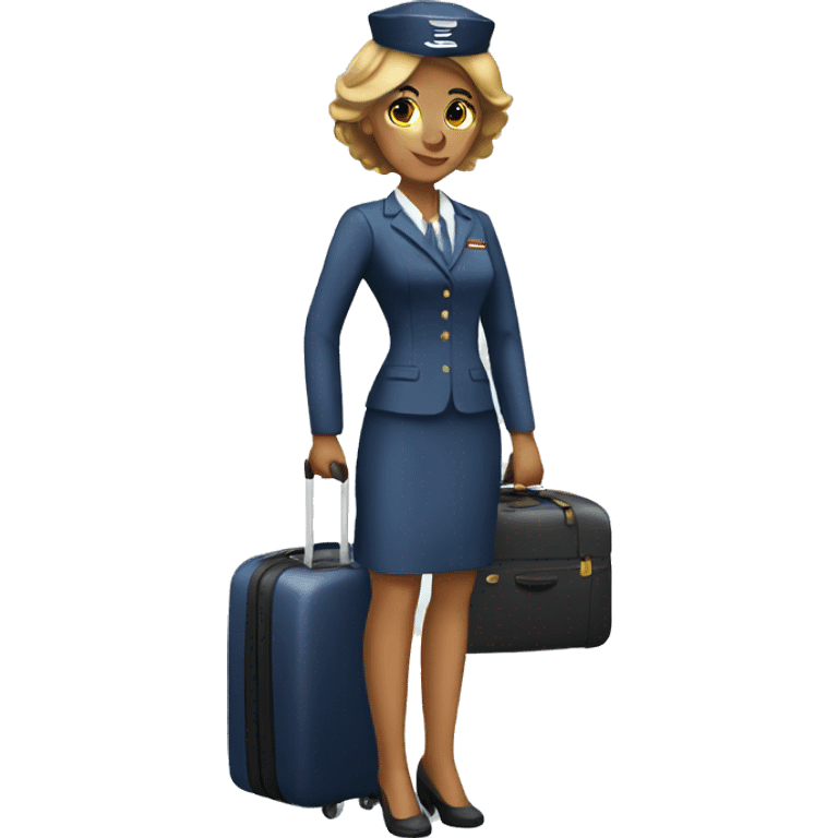 FLIGHT ATTENDANT WITH A LUGGAGE emoji