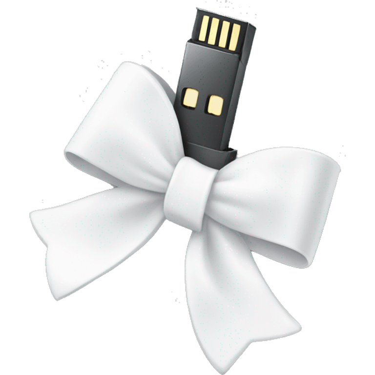 pendrive with white bow emoji