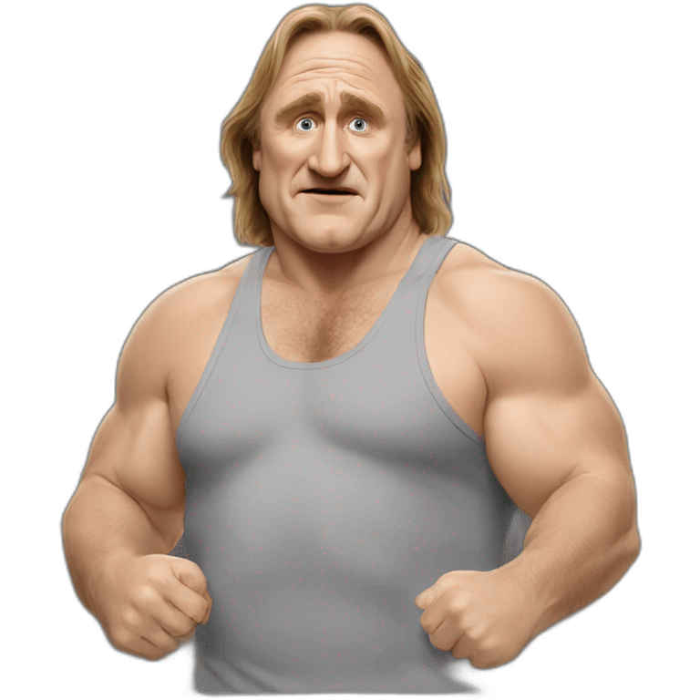 Gérard Depardieu lifting weight emoji