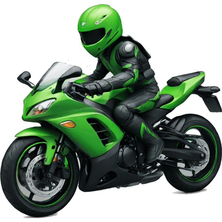 Ninja driving Kawasaki ninja emoji