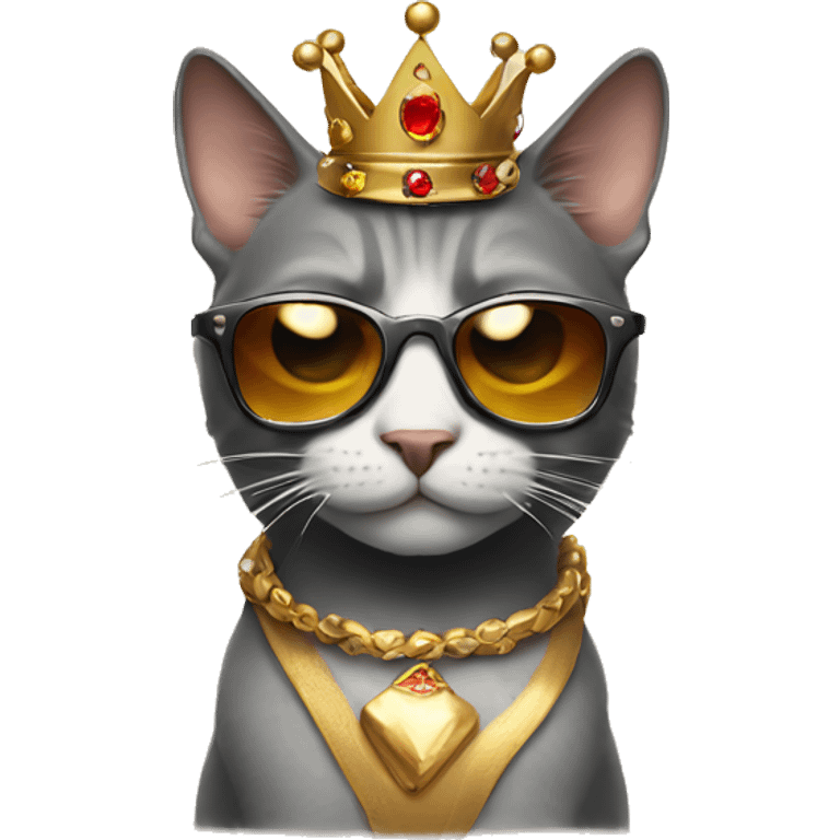 cat with crown and sunglases emoji