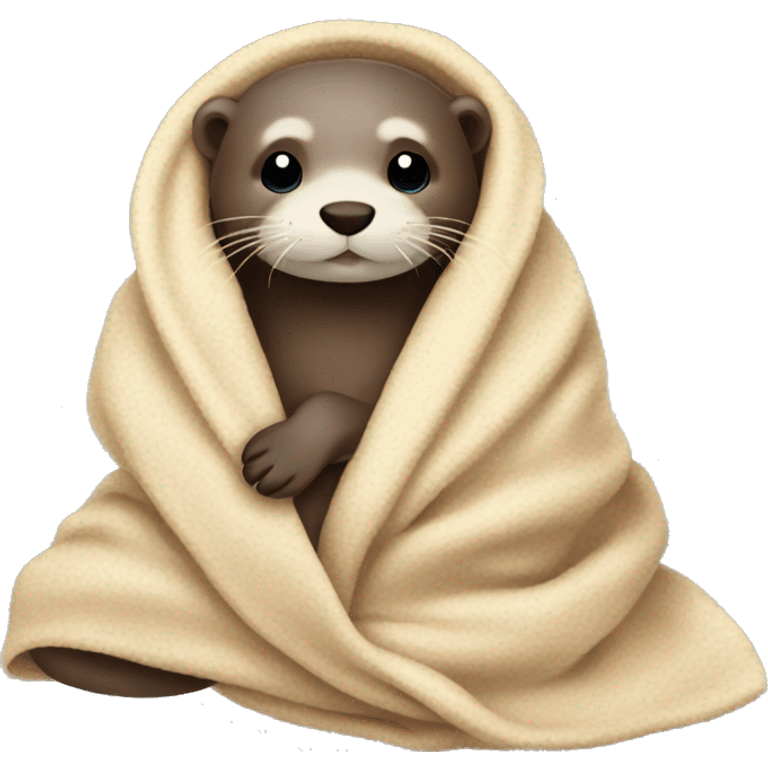 otter cozy in blanket emoji