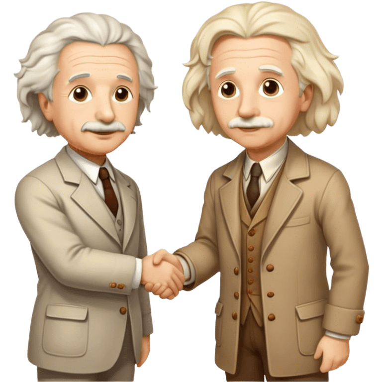 albert einstein handshaking with newton emoji