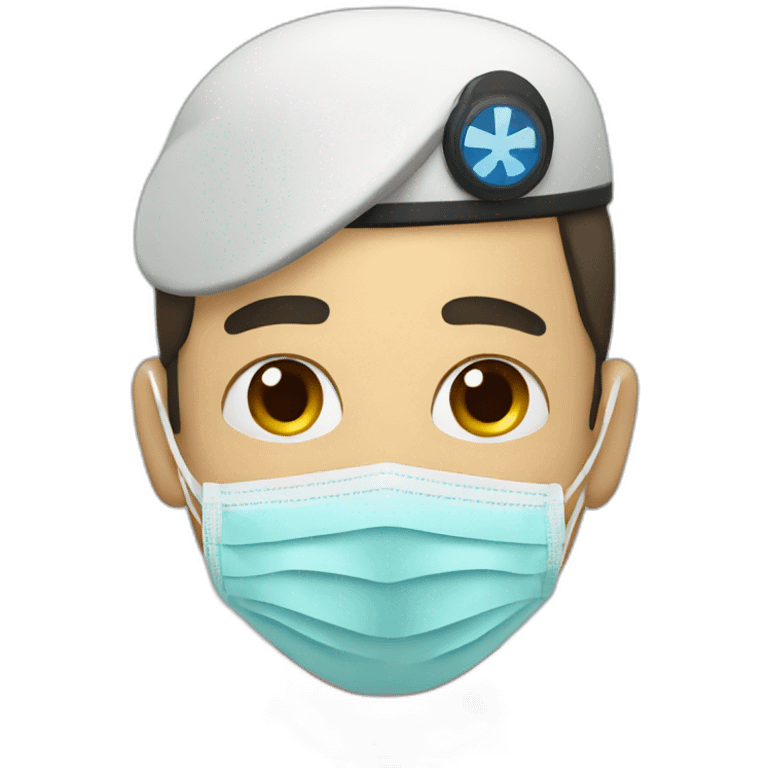 a military man in a Medical masks emoji